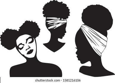 Afro woman fachion vector illustration