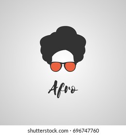 Afro woman with glasses in different styles, Vector illustration template design. Cool african man. Afro Haircut