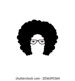 Afro woman icon design illustration template svg