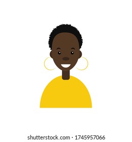 Afro woman icon on white background Vector illustration Eps10