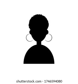 Afro woman icon on white background Vector illustration Eps10