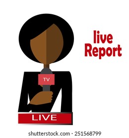 afro woman journalist live and direct