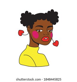 afro woman pop art style icon vector illustration design