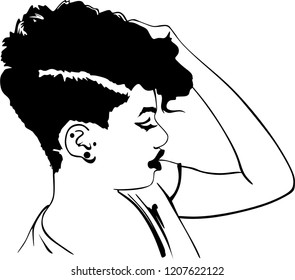 Afro Woman, short hair