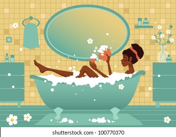 afro woman taking a relaxing