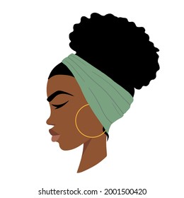 Afro Women. African American Woman. Vector illustration.  Isolated on white background. Good for posters, t shirts, postcards.