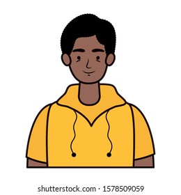 afro young man avatar character icon vector illustration design