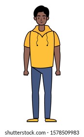 afro young man avatar character icon vector illustration design