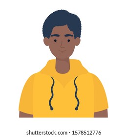 afro young man avatar character icon vector illustration design