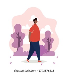 afro young man avatar character vector illustration design