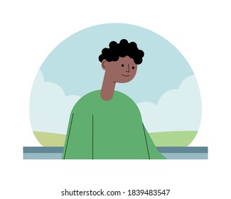 afro young man avatar character icon vector illustration design