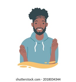 afro young man avatar character