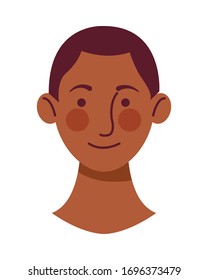 afro young man head character icon vector illustration design