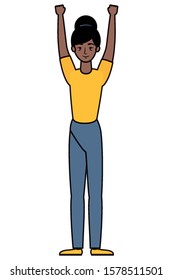 afro young woman avatar character vector illustration design