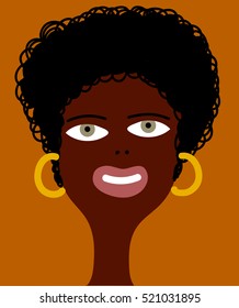 Afro-american girl with gold rings