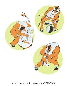 Afro-American jazz-man vector collection for your design part 1