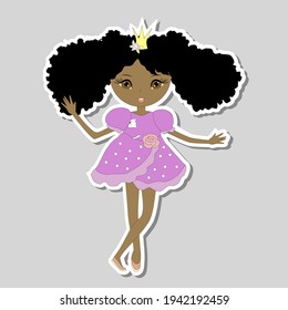 Afro-American, teenager girl in fashionable clothes. Stylish look.