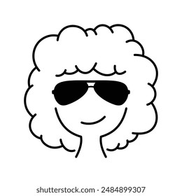 Afro-haired person with sunglasses. Eps 10.