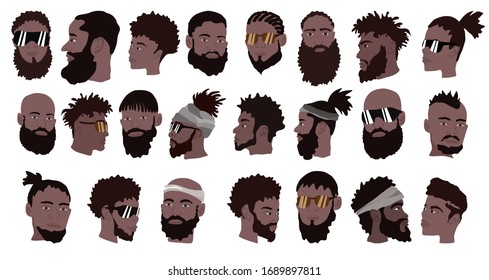 Afroman with beard variations and hairstyle