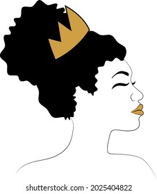 Afrowoman monogram. Black woman illustration vector svg