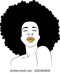 Afrowoman monogram. Black woman illustration vector