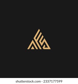 AFS Triangle abstract vector logo monogram template
