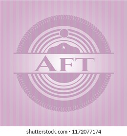 Aft badge with pink background