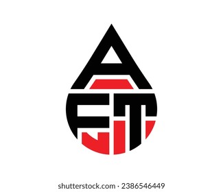 AFT Buchstaben Wassertropfen Form Logo Design. AFT-Logo einfach Design.