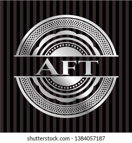 Aft silver shiny emblem]. Vector Illustration. Mosaic.