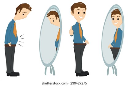 After And Before Businessman Overweight And Weight Loss
