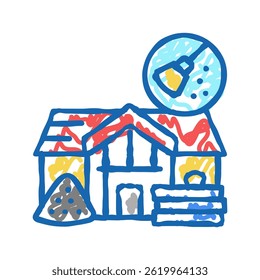 after builders cleaning doodle icon sketch vector. after builders cleaning sign. isolated symbol illustration