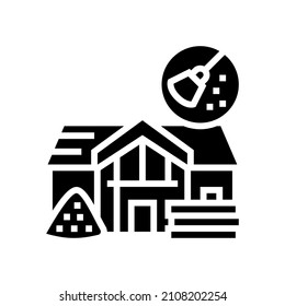after builders cleaning glyph icon vector. after builders cleaning sign. isolated contour symbol black illustration