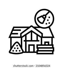 after builders cleaning line icon vector. after builders cleaning sign. isolated contour symbol black illustration