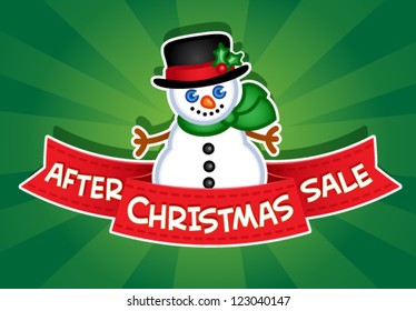 After Christmas Sale banner / Snowman