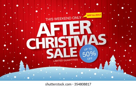 After Christmas sale. Vector banner