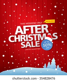 After Christmas sale. Vector banner