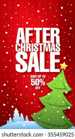 After Christmas sale. Vector banner