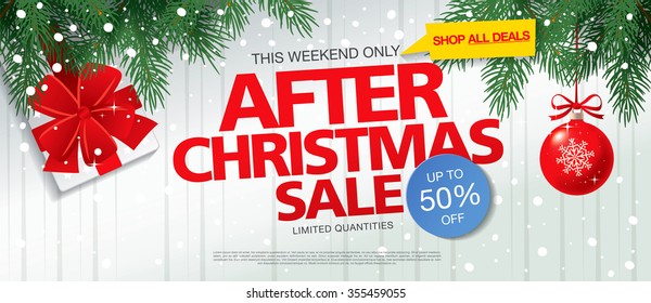 After Christmas sale. Vector banner