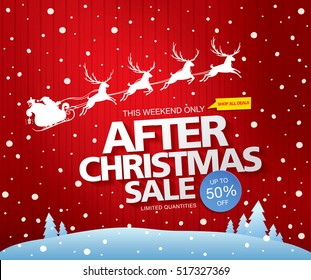 After Christmas sale. Vector illustration