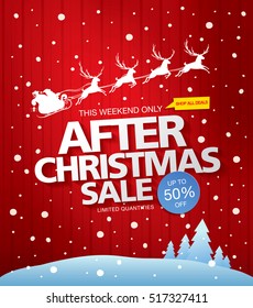 After Christmas sale. Vector illustration