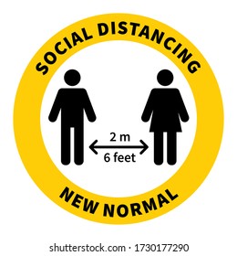 After the epidemic the Covid-19. People change to new normal. Social distancing. Keep the 2 meter distance. Coronovirus epidemic protective. Vector illustration