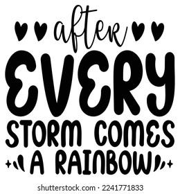 After every storm comes a rainbow Summer shirt print template, sunshine sea vintage vector, typography design for summer holidays