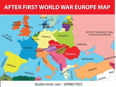 after first world war europe map turkish history