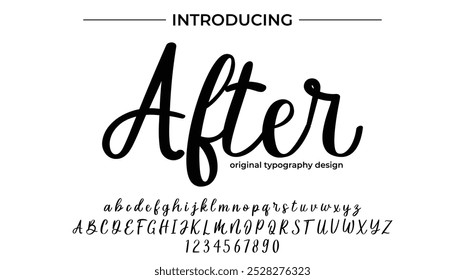 Después de la fuente Pincel con estilo pintado un Vector mayúscula letras, alfabeto, tipografía