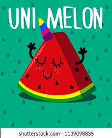 After a magical touch of queen unicorn our little sweet character watermelon becomes an unimelon with her beautiful smiling face and appetizing colors red green. 