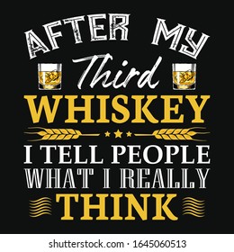 After my third whiskey t-shirt vector design. Alcohol themed vector design good for poster and label.