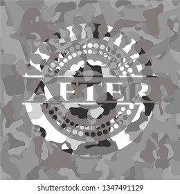 After on grey camouflaged pattern