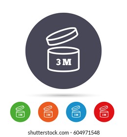 After opening use 3 months sign icon. Expiration date. Round colourful buttons with flat icons. Vector