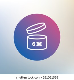 After opening use 6 months sign icon. Expiration date. Icon on blurred background. Vector