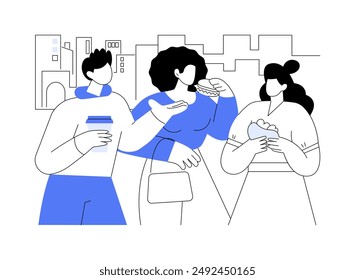 After party snacking isolated cartoon vector illustrations. Group of college friends eating snacks after party at night, student life diversity, off campus activity together vector cartoon.